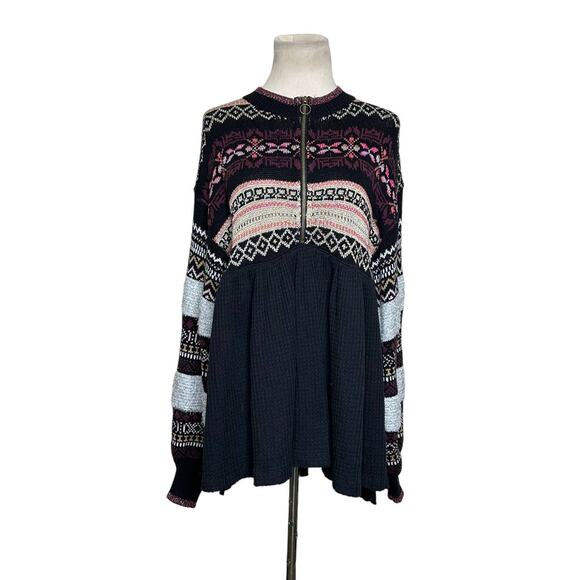 Free People Black Cozzy Cottage Sweater Size Small - Picture 4 of 12